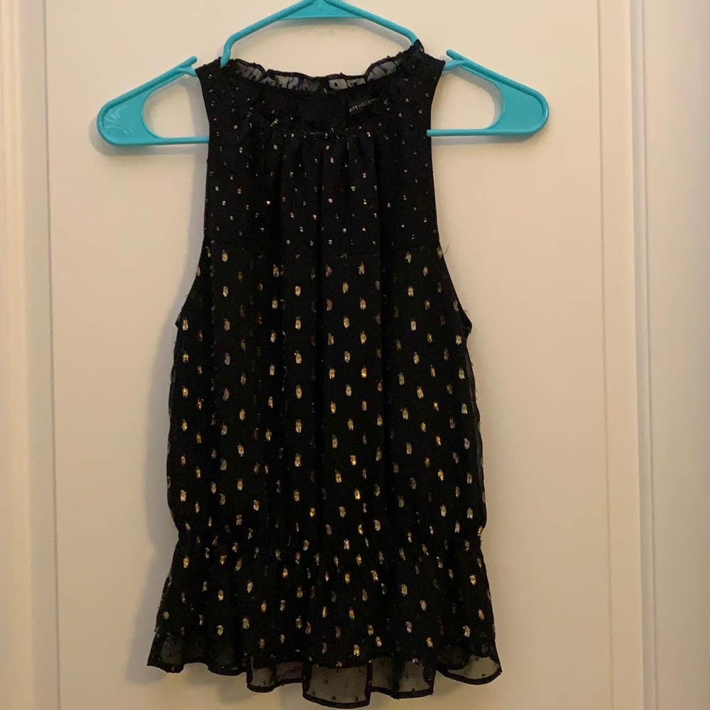 WHBM XXSP black top with gold accents.